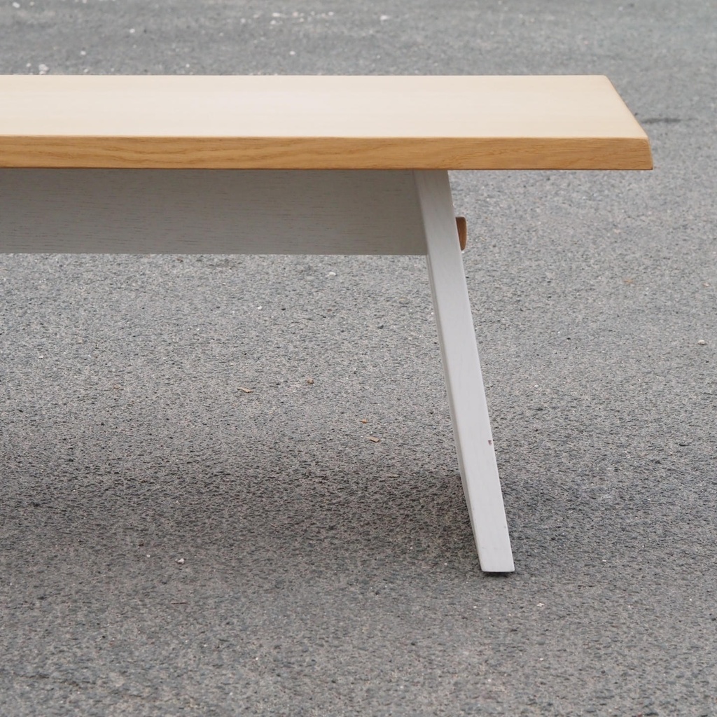 Bench 'June' in solid oak by Jean-François D'Or for Cruso - White/oak