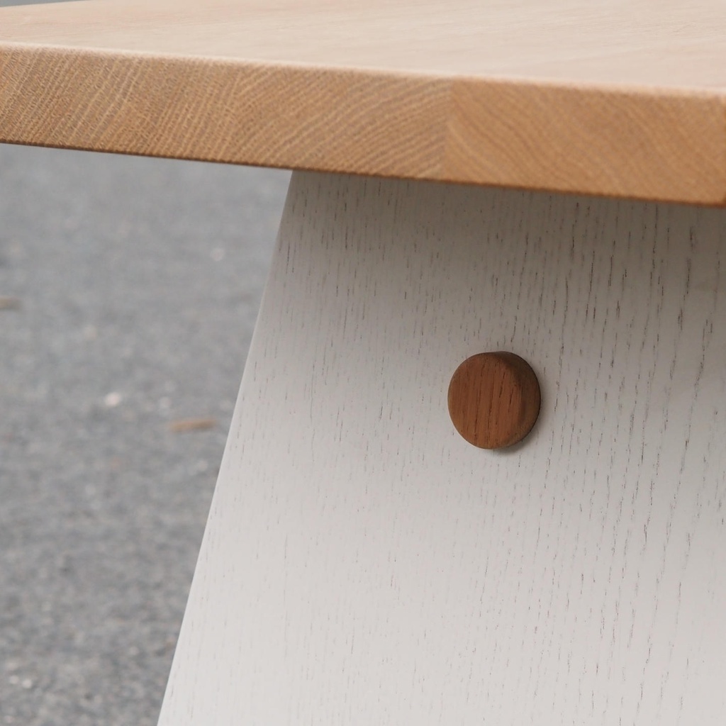 Bench 'June' in solid oak by Jean-François D'Or for Cruso - White/oak