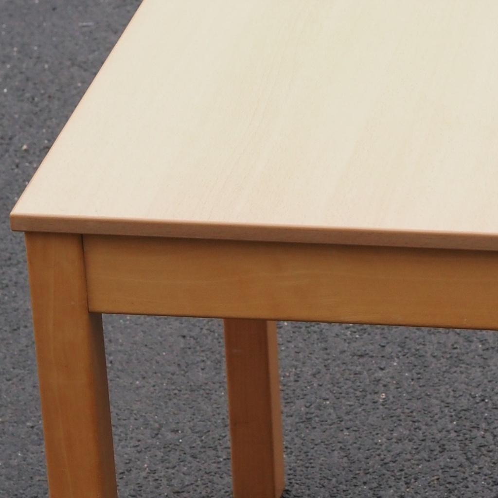 Rectangular table with beech legs and wooden laminated tabletop