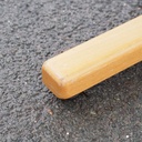 Round table with beech legs and wooden laminated tabletop