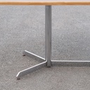 Rectangular table with chromed steel legs and laminated tabletop - Brown