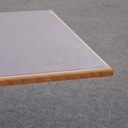 Rectangular table with chromed steel legs and laminated tabletop - Brown