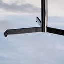 Rectangular table with chromed steel legs and laminated tabletop - Brown