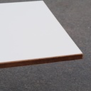 Rectangular table with chromed steel legs and laminated tabletop - White