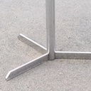 Rectangular table with chromed steel legs and laminated tabletop - White