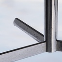 Rectangular table with chromed steel legs and laminated tabletop - White