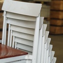 Black stackable chair by Pierre-Emmanuel Vandeputte - Low backrest (with various coloured corners)