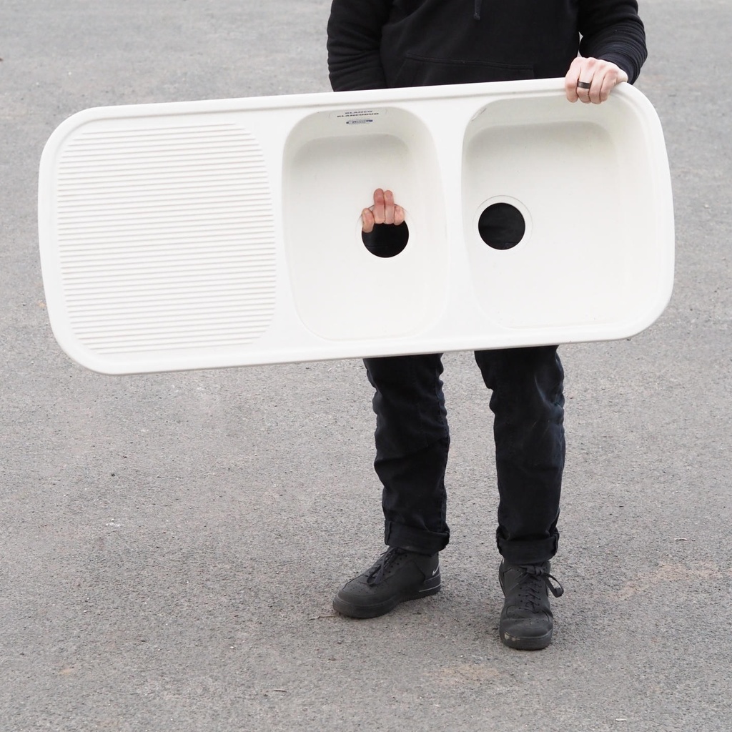 Double recessed sink with side drainboard by Blanco