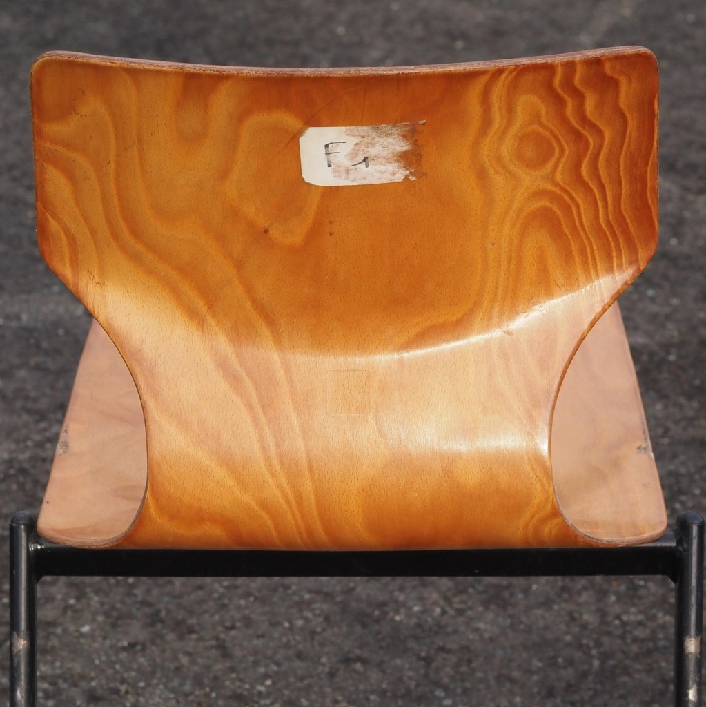 Stackable school chair in pagwood by Fpf Flötotto (Pagholz)