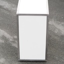 Sideboard with stainless steel frame and white laminate panels - Lock cylinder on top