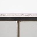 Sideboard with stainless steel frame and white laminate panels - Lock cylinder on top