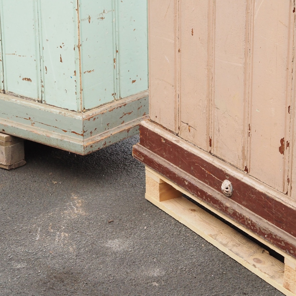 Wooden shop counter with shelf and drawer (L. 190cm)