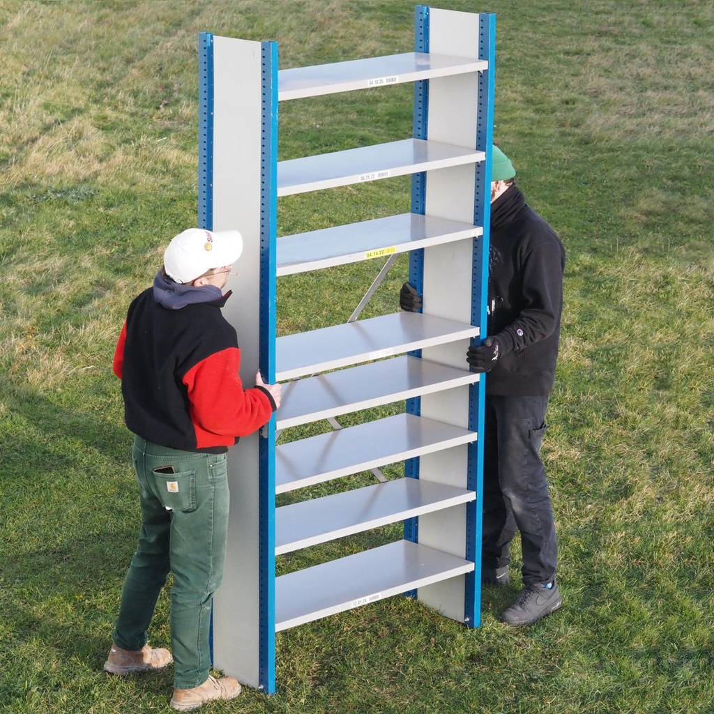 Large shelf by Mecalux (H. 230 cm) - Epoxy (White vertical frame)