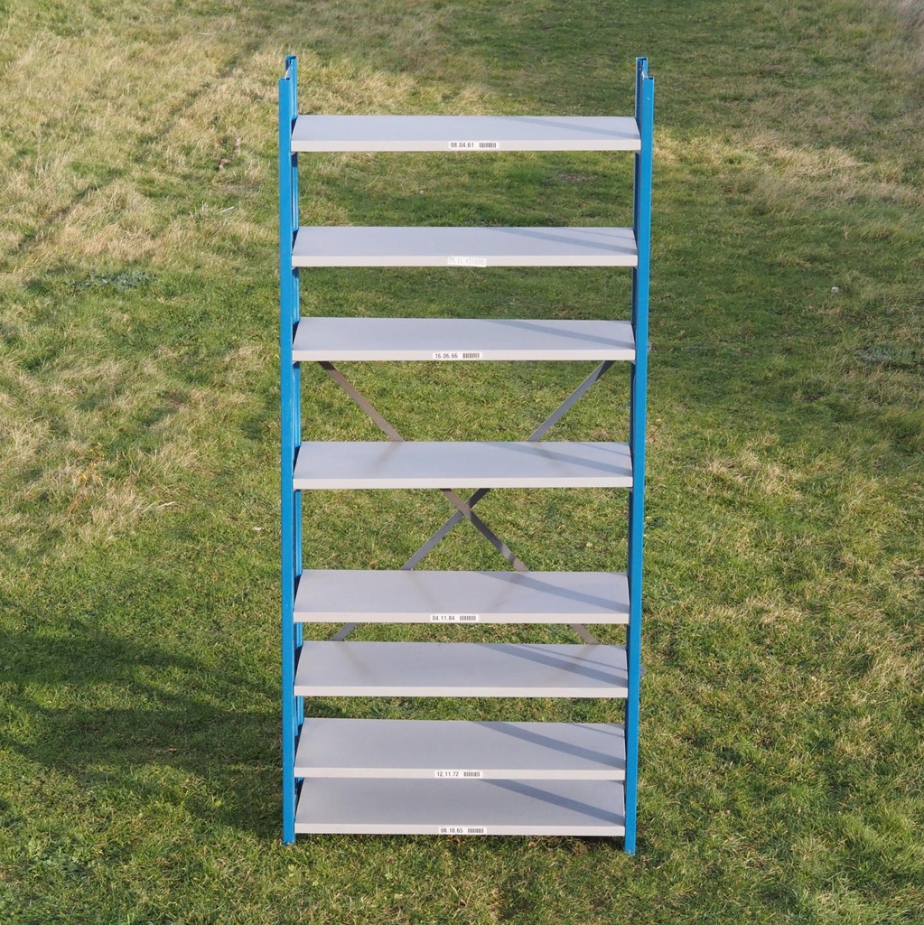 Shelf by Mecalux (H. 230 cm) - Blue vertical frame - Epoxy