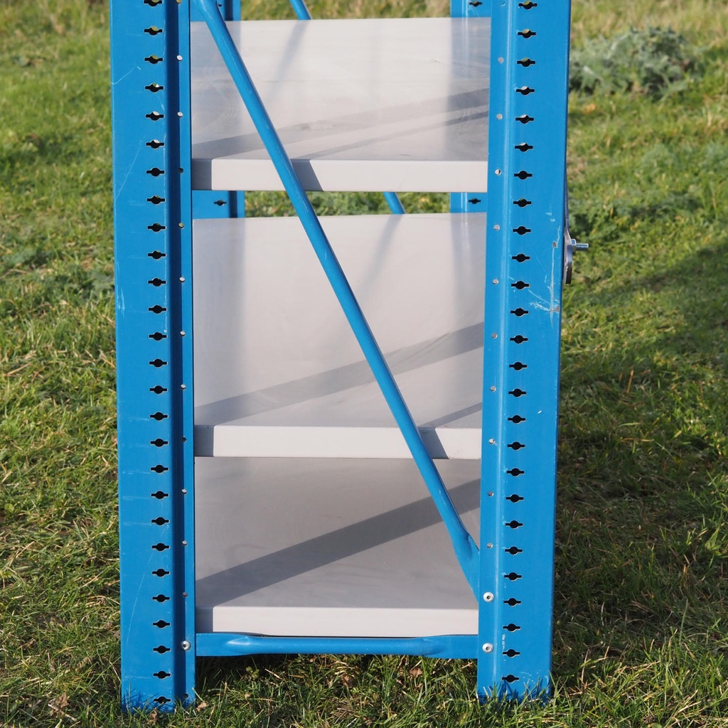 Shelf by Mecalux (H. 230 cm) - Blue vertical frame - Epoxy