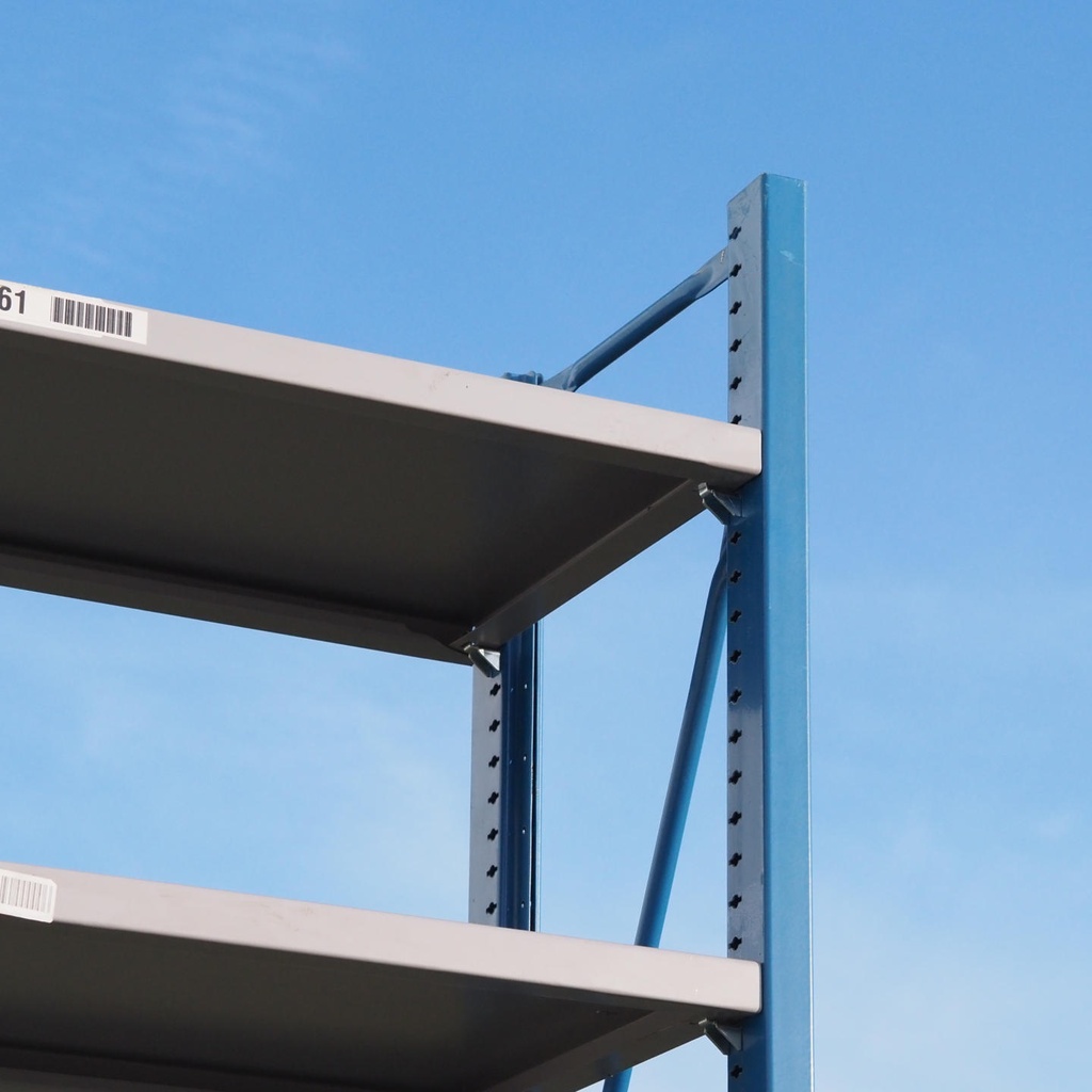 Shelf by Mecalux (H. 230 cm) - Blue vertical frame - Epoxy