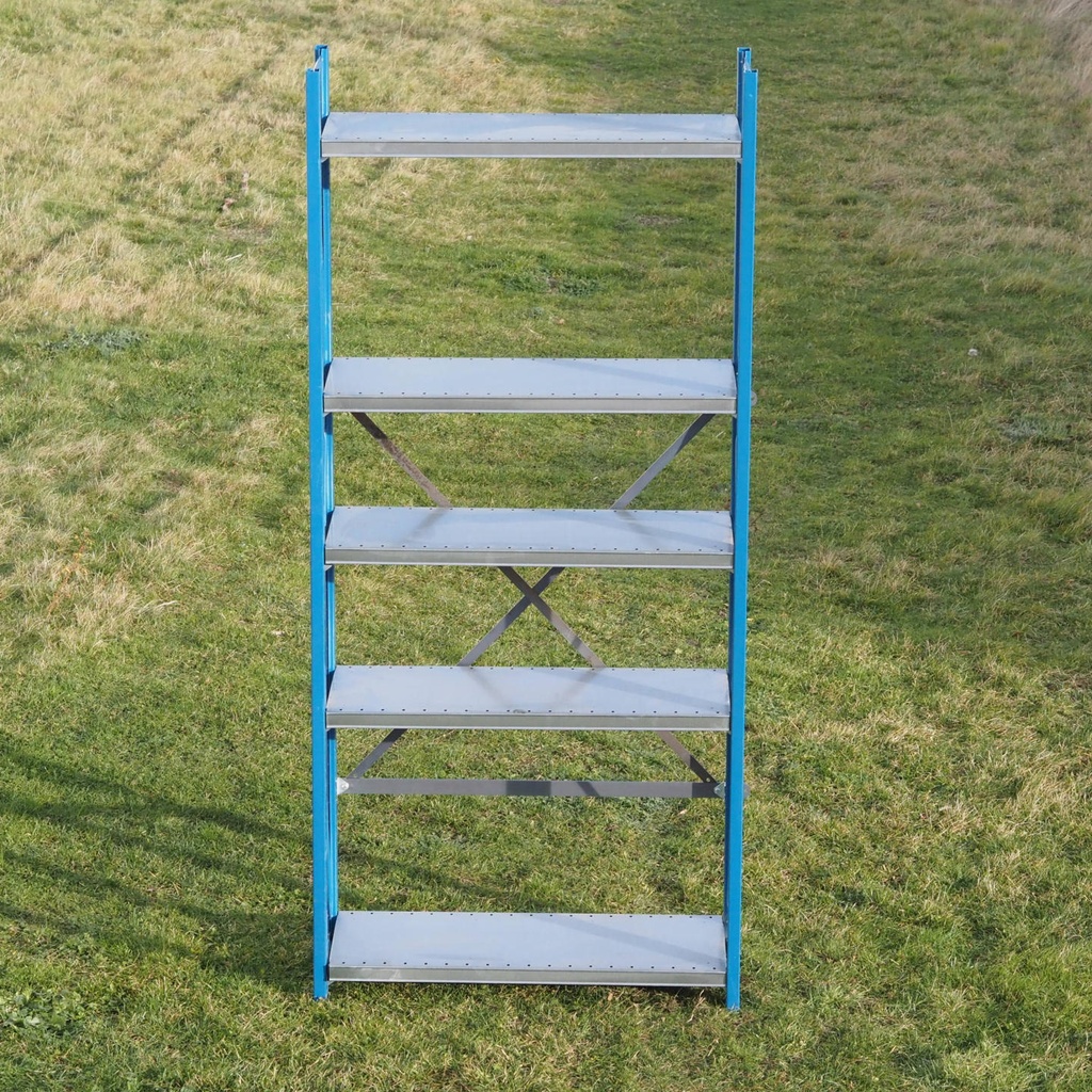 Shelf by Mecalux (H. 230 cm) - Blue vertical frame - Galvanized