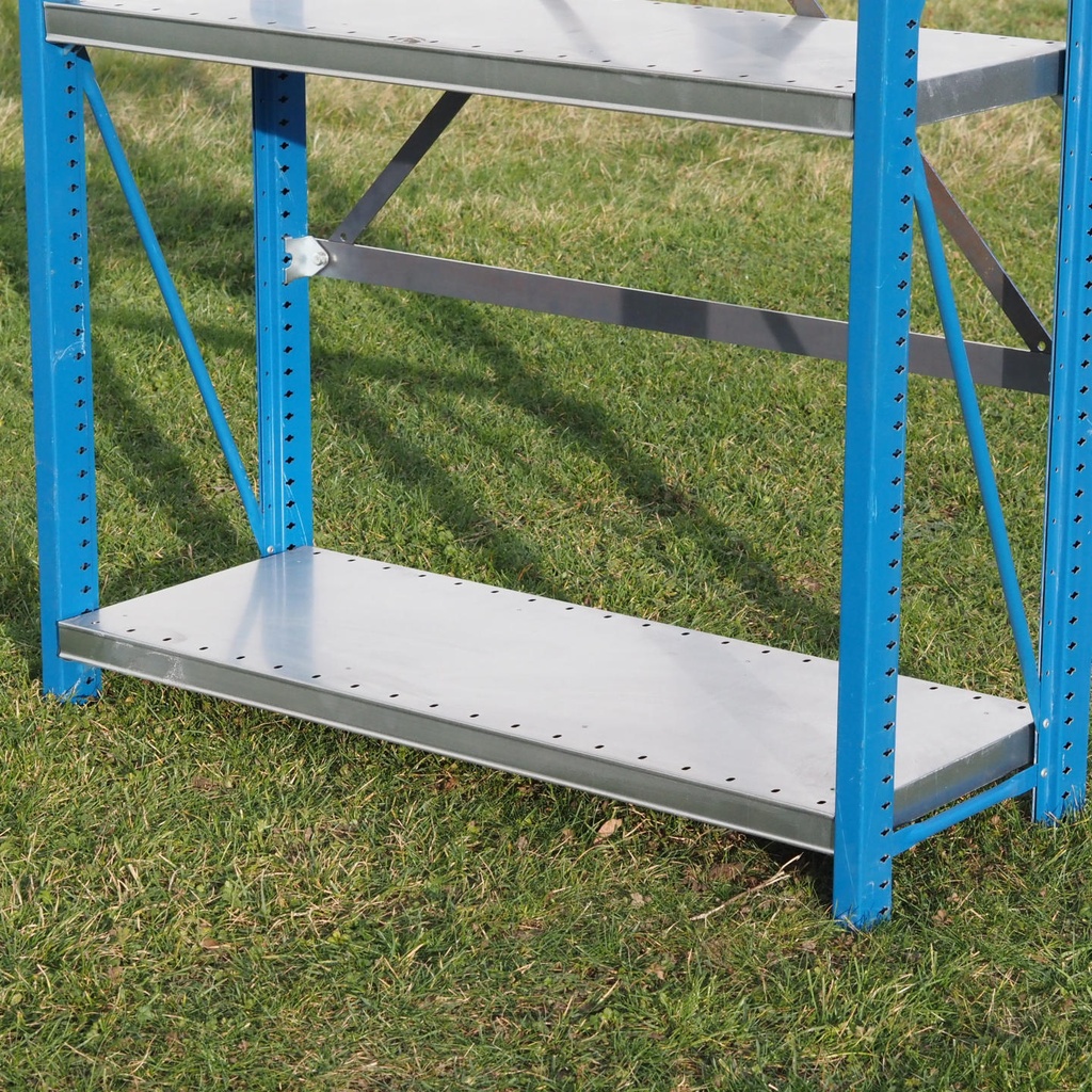 Shelf by Mecalux (H. 230 cm) - Blue vertical frame - Galvanized