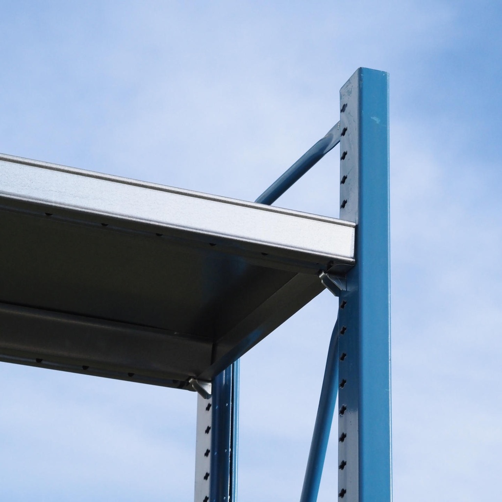 Shelf by Mecalux (H. 230 cm) - Blue vertical frame - Galvanized