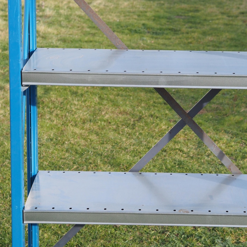 Shelf by Mecalux (H. 230 cm) - Blue vertical frame - Galvanized