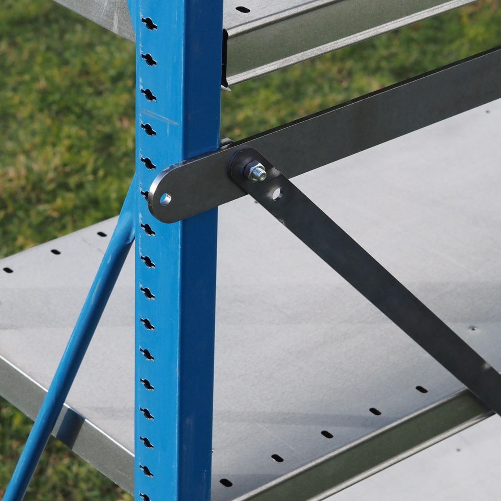 Shelf by Mecalux (H. 230 cm) - Blue vertical frame - Galvanized