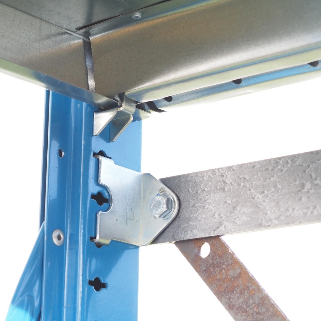 Shelf by Mecalux (H. 230 cm) - Blue vertical frame - Galvanized