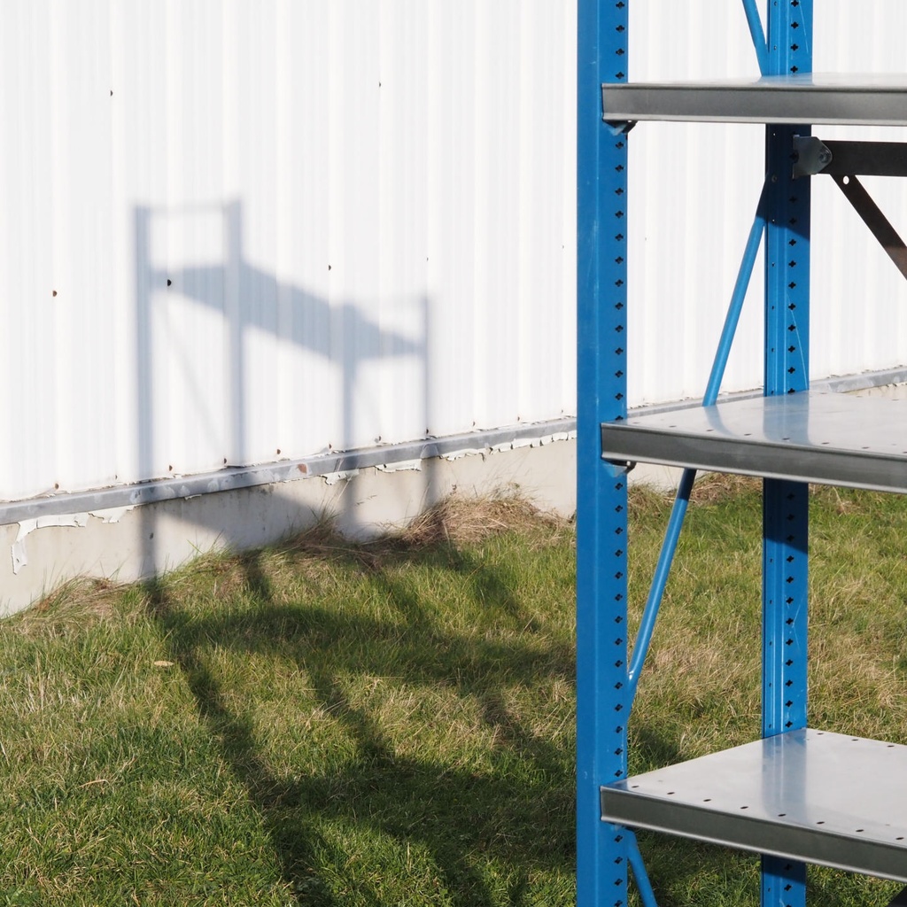 Shelf by Mecalux (H. 230 cm) - Blue vertical frame - Galvanized