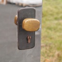 Door in stainless steel by Jules Wabbes (H. 189 x 52,8 cm) - Right