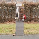 Door in stainless steel with bronze door handles by Jules Wabbes (H. 198 x 53 cm) - Right