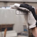 Door in stainless steel with bronze door handles by Jules Wabbes (H. 198 x 53 cm) - Right