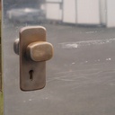 Door in stainless steel by Jules Wabbes (H. 199,3 x 79,5 cm) - Left