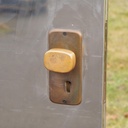 Door in stainless steel by Jules Wabbes (H. 199,3 x 79,5 cm) - Left