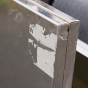 Door in stainless steel by Jules Wabbes (H. 199,3 x 79,5 cm) - Left