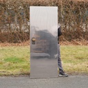 Door in stainless steel with bronze door handles by Jules Wabbes (H. 200 x 79 cm) - Left