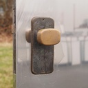 Door in stainless steel with bronze door handles by Jules Wabbes (H. 200 x 79 cm) - Left