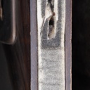 Door in veneered wood with bronze door handles by Jules Wabbes (H. 252,2 x 101 cm)