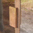 Door in bronze and smoked glass from the Générale de Banque (H. 230,3 x 46,2 cm) - Left or Right