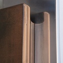 Glass door in stainless steel and bronze from the main entrance of the Générale de Banque(H. 235,5 x 108 cm)