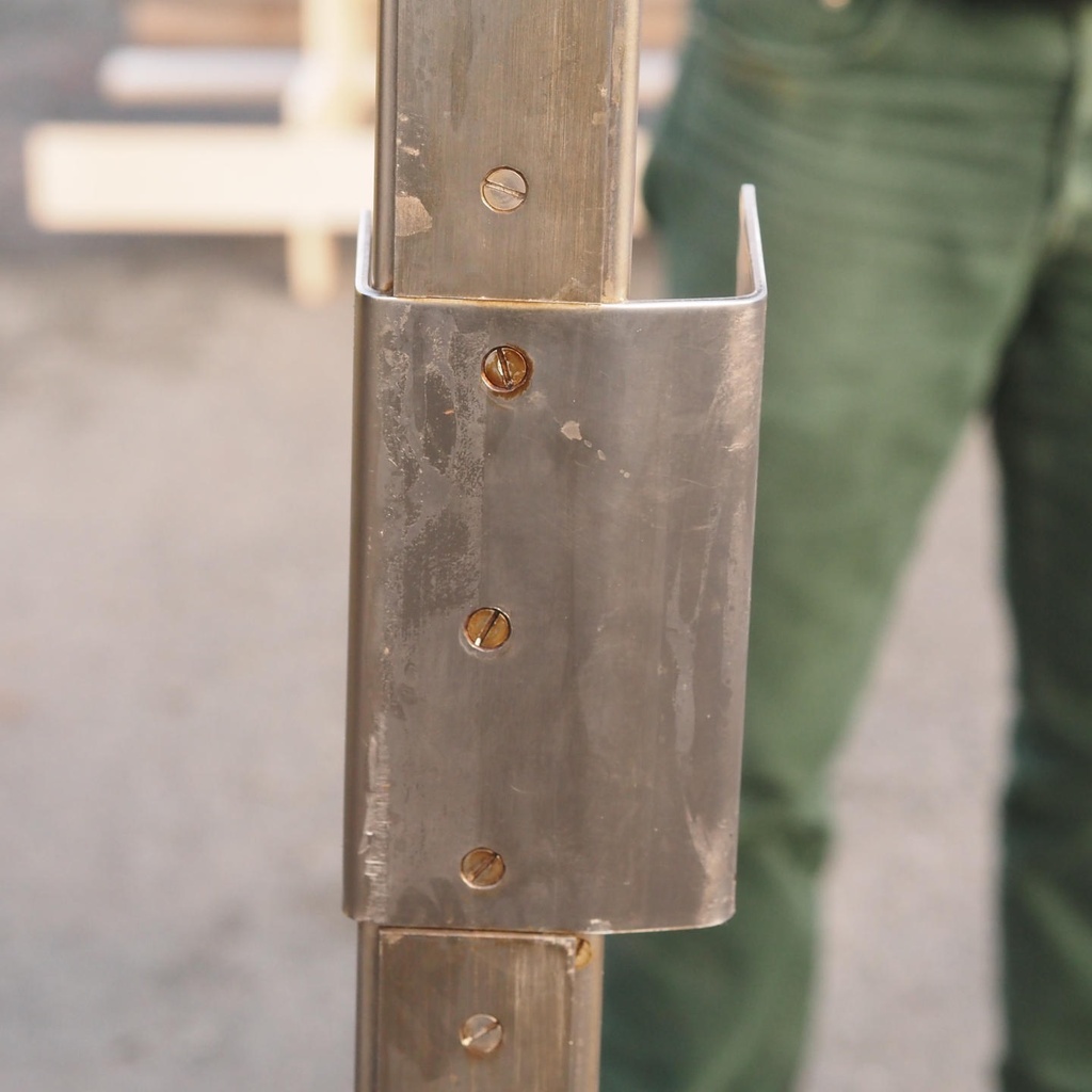 Louvered door in stainless steel from the Générale de Banque (H. 195,5 x 95,4 cm) - Right