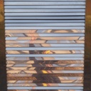 Louvered door in stainless steel from the Générale de Banque (H. 195,5 x 95,4 cm) - Right