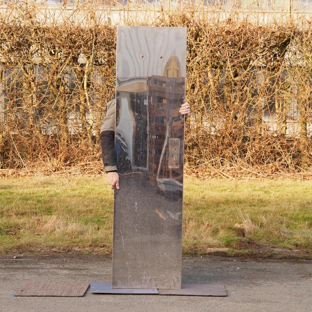 Service door in stainless steel from the Générale de Banque (H. 198 x 53 cm) - Left