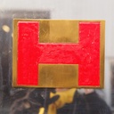 Service door in stainless steel from the Générale de Banque (H. 198 x 53 cm) - Left