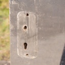 Service door in stainless steel from the Générale de Banque (H. 198 x 53 cm) - Left