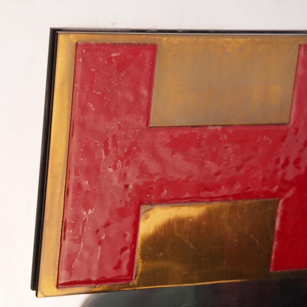 Service door in stainless steel from the Générale de Banque (H. 198 x 53 cm) - Left