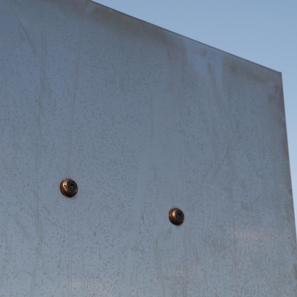 Service door in stainless steel from the Générale de Banque (H. 198 x 53 cm) - Left