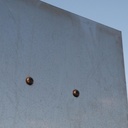 Service door in stainless steel from the Générale de Banque (H. 198 x 53 cm) - Left