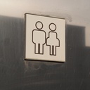 Double door in stainless steel from the Générale de Banque (H. 201,2 x 144,8 cm) - Left