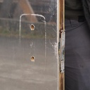 Door in stainless steel from the Générale de Banque (H. 202,8 x 74,6 cm)