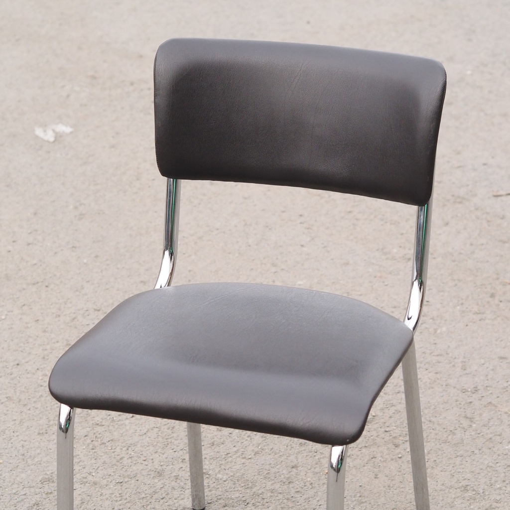 Stackable chair by Tubax - Black synthetic leather