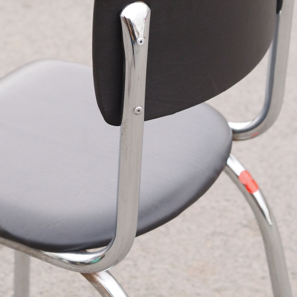 Chair by Tubax - Black synthetic leather (ca. 1980)